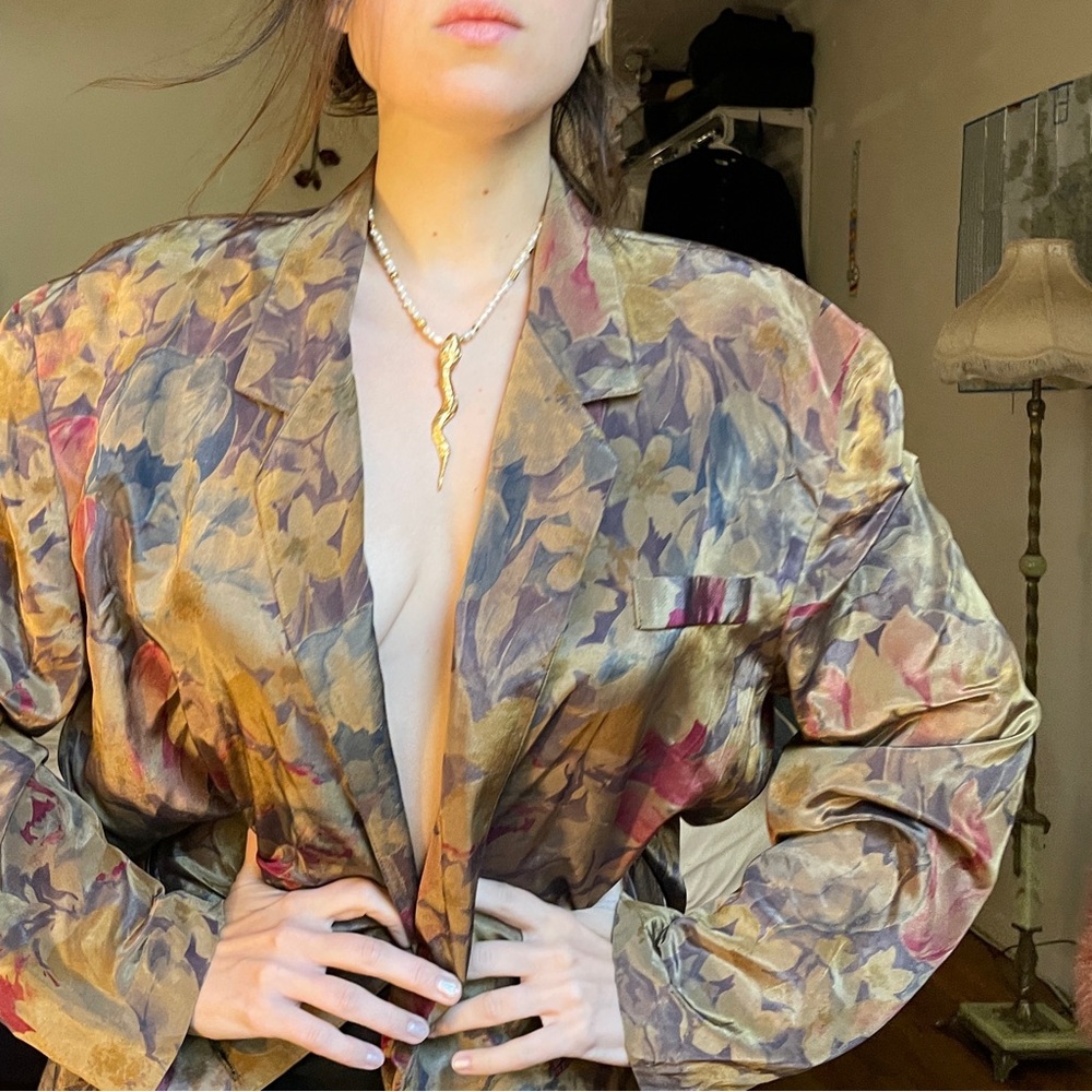 Vintage 80s Slouchy Blazer OLLIE Genderless Iridescent